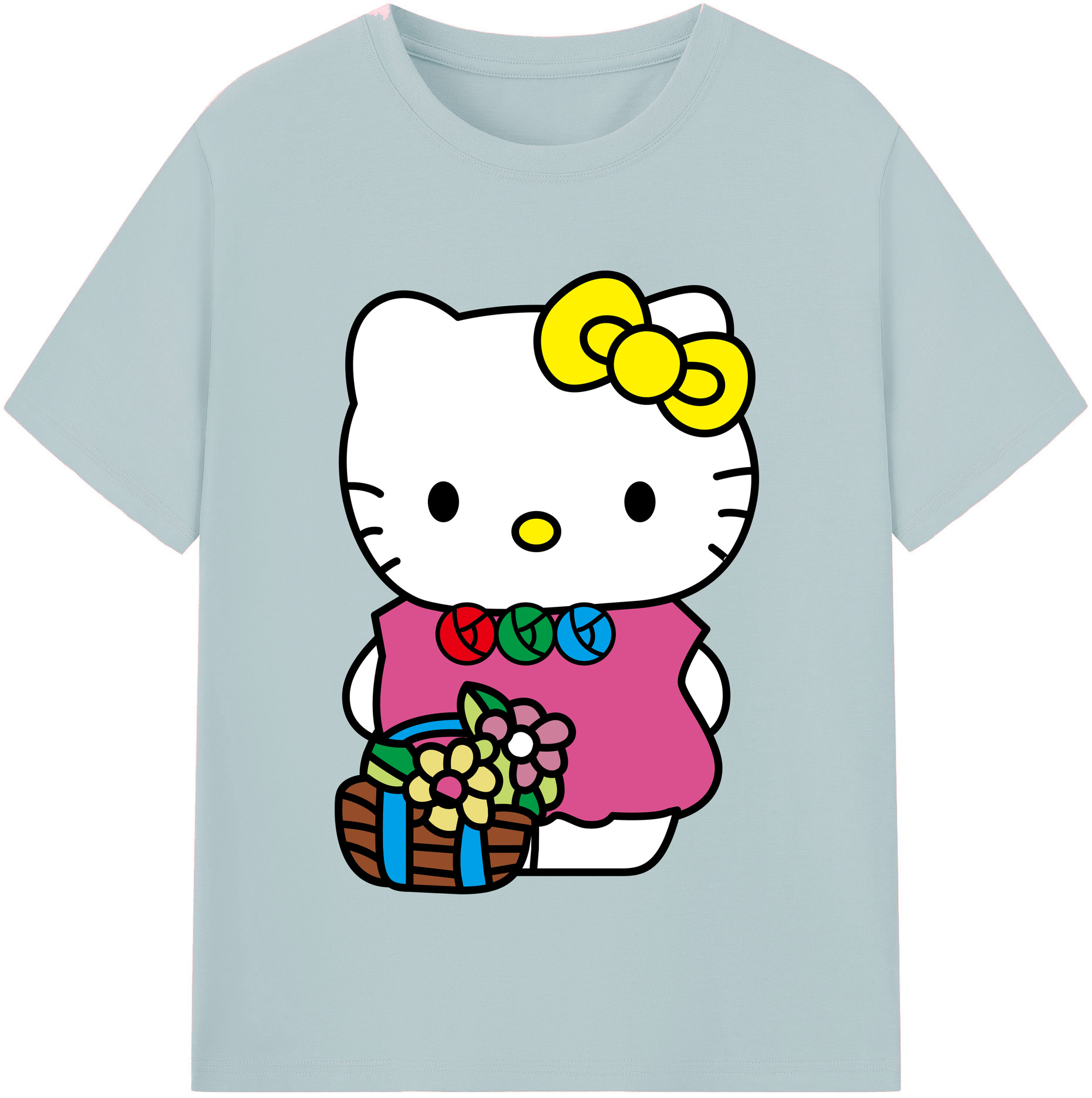 （画像用） Hello Kitty ハローキティ 綿100％半袖Tシャツ（フロントプリント）